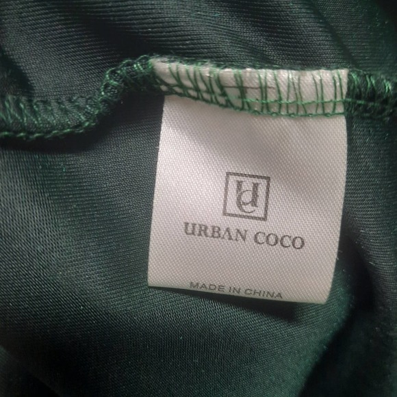 NWT Urban Coco Green Velour Long sleeve empire waist Maxi Christmas Gown Dress 8 - Picture 7 of 9